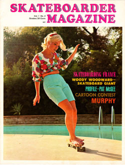 Capa da primeira revista Skateboarder, lançada em 1964)