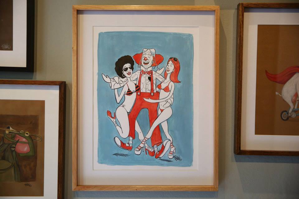 “Tereré, o palhaço que é ladrão de mulher” Nanquim e aquarela sobre papel Fabriano 240g/m2 47,5 x 60cm (Divulgação/Henrique Madeira)