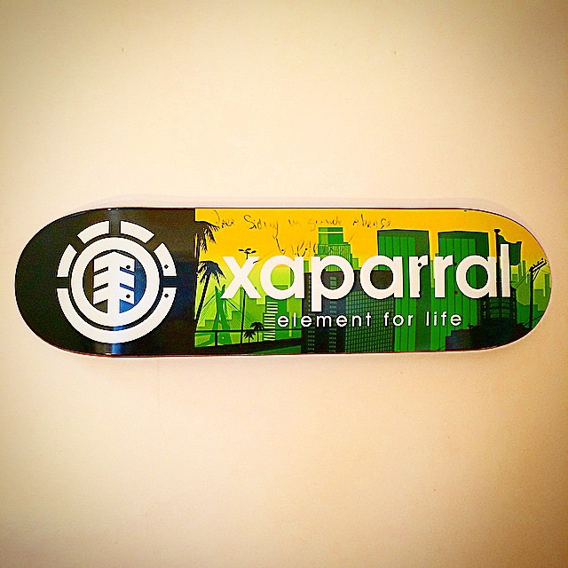 Pro-model do Xaparral pela Element Skateboards (foto: Sidney Arakaki)