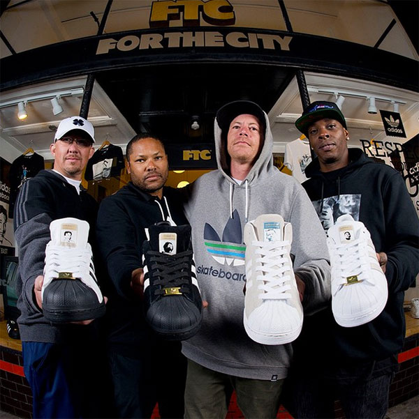 Kareem Campbell, Joey Bast, Drake Jones e Richard Angelides ganham versões do Superstar da adidas Skateboarding (Divulgação)
