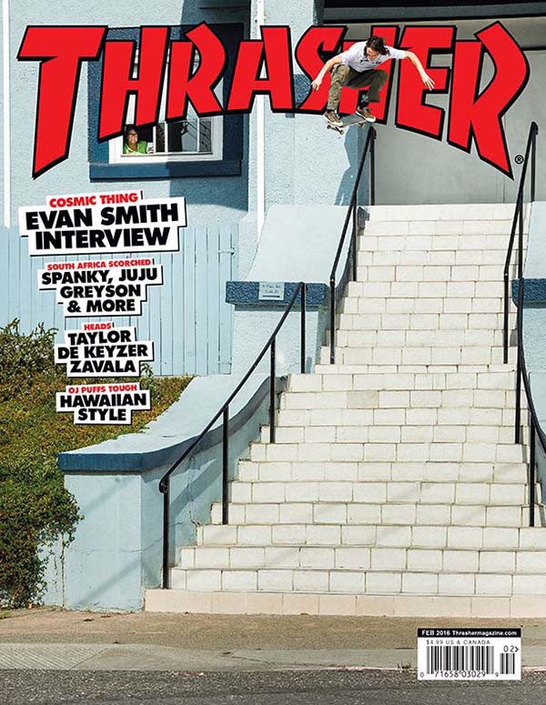 Capa da Thrasher Magazine de fevereiro de 2016. (Reprodução)