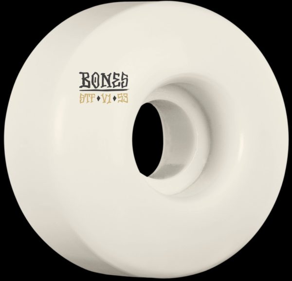 Jogo de rodas Bones Wheels branca modelo Blanks V2, 103A, 53mm.