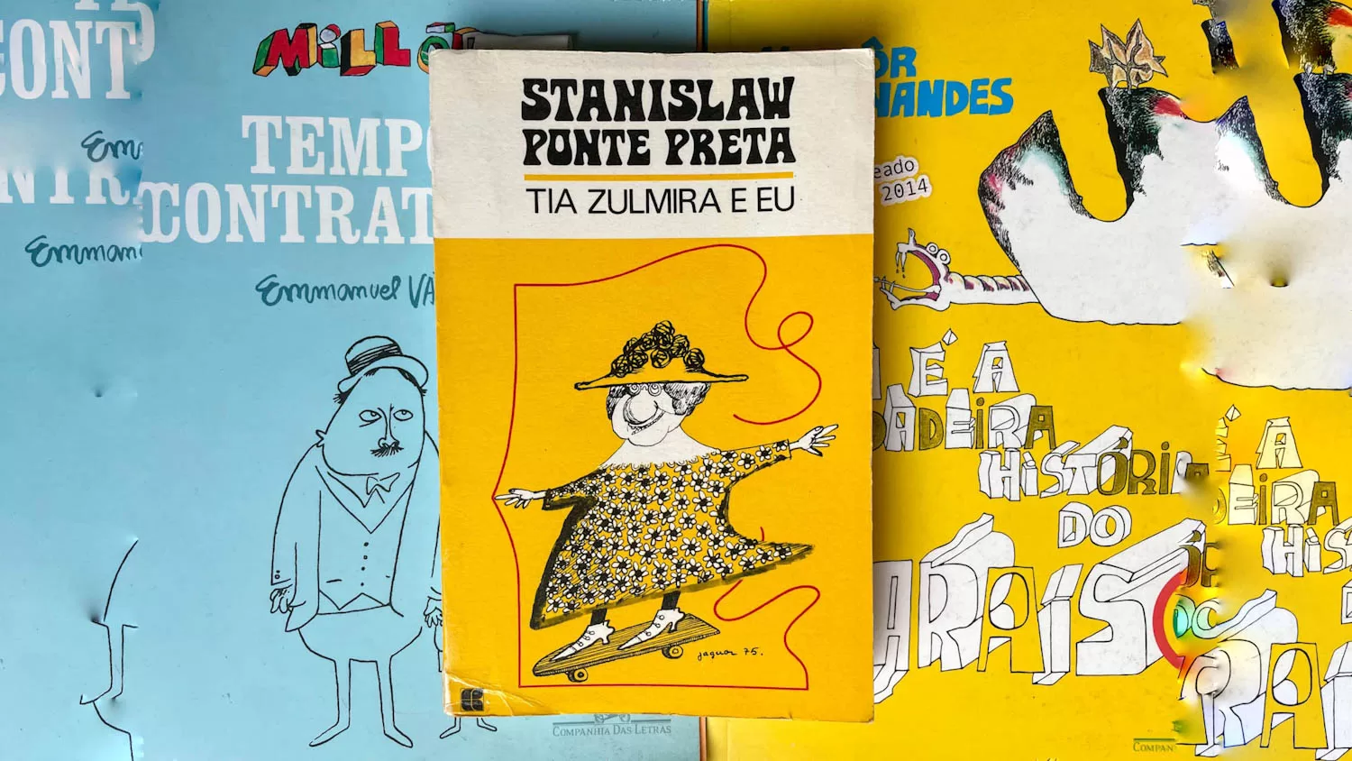 Ilustração do Jaguar na capa do livro "Tia Zulmira e Eu", do Stanislaw Ponte Preta.